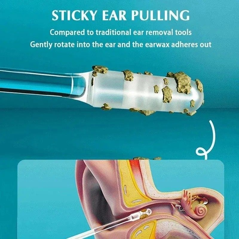 24 Pcs Reusable Silicone Sticky Ear Picks | Washable Ear Wax Remover for Adults & Kids