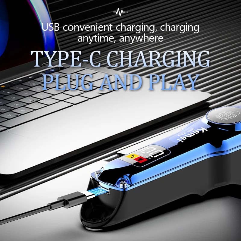 Kemei KM-234 Professional Electric Hair Clipper & Shaver | 900mAh Rechargeable Trimmer